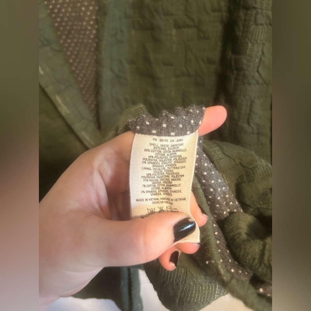 Anthropologie Cartonnier Extended Houndstooth Blazer in green cotton - Picture 9 of 10